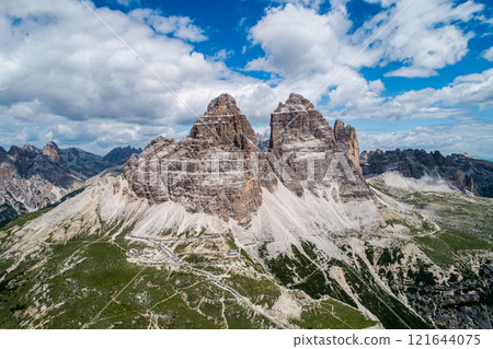 National Nature Park Tre Cime In the Dolomites Alps. Beautiful nature of Italy. 121644075
