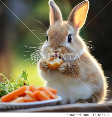Rabbit to eat food Rabbit to eat food 121644805
