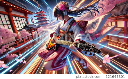 girl playing guitar 121645801