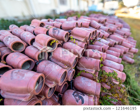Octopus pots at Kamishima fishing port (Toba City, Mie Prefecture) Octopus pots at Kamishima fishing port (Toba City, Mie Prefecture) 121646195