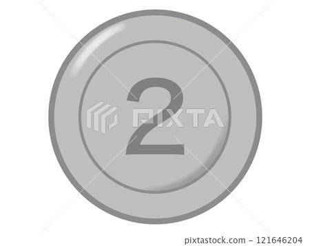 Simple silver coin (with numbers) Simple silver coin (with numbers) 121646204