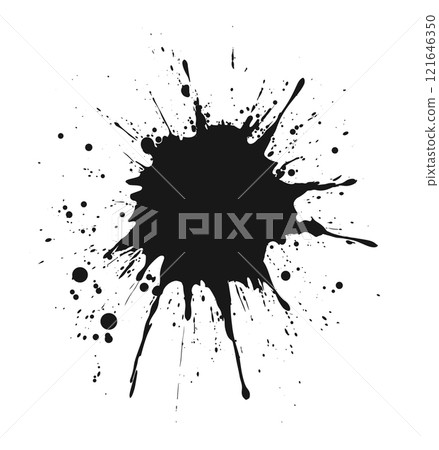 Abstract Black Ink Splash Isolated on White Background 121646350