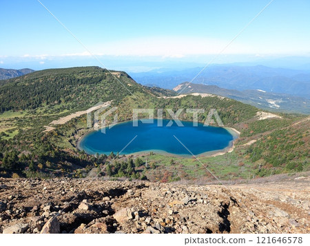 A spectacular view of Goshiki-numa from the summit of Mount Issaikyo A spectacular view of Goshiki-numa from the summit of Mount Issaikyo 121646578