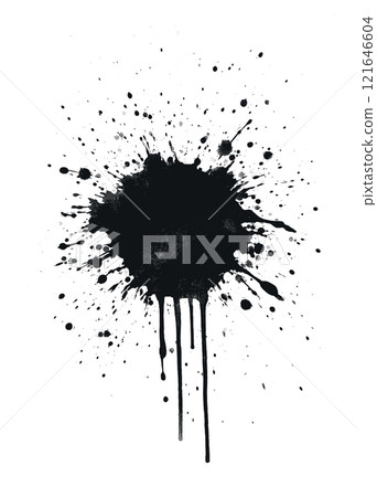 Abstract Black Ink Splash Isolated on White Background 121646604