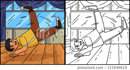 Breakdance B Boy Performing Windmill Illustration Breakdance B Boy Performing Windmill Illustration 121646619