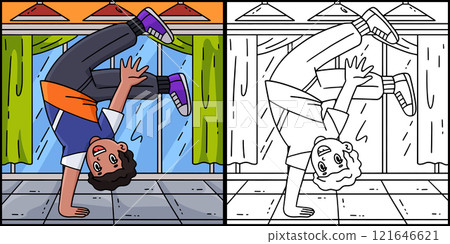 Breakdance B Boy Air Chair Pike Move Illustration Breakdance B Boy Air Chair Pike Move Illustration 121646621