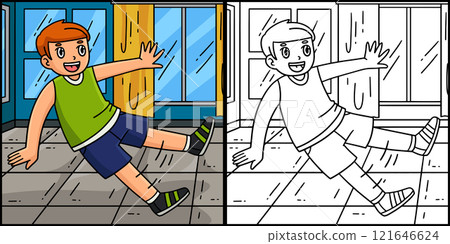 Breakdance B Boy doing a Kick Out Illustration Breakdance B Boy doing a Kick Out Illustration 121646624