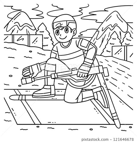 Biathlon Male Biathlete Getting Up Coloring Page Biathlon Male Biathlete Getting Up Coloring Page 121646678