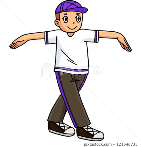 Breakdance B Boy doing a Top Rock Cartoon Clipart Breakdance B Boy doing a Top Rock Cartoon Clipart 121646733