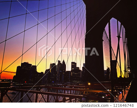 Brooklyn Bridge, Manhattan streets reportage photography of New York City, modern cityscape, Manhattan, NYC, NY, USA Brooklyn Bridge, Manhattan streets reportage photography of New York City, modern cityscape, Manhattan, NYC, NY, USA 121646748