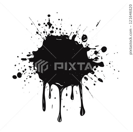 Black Ink Splatter 121646820