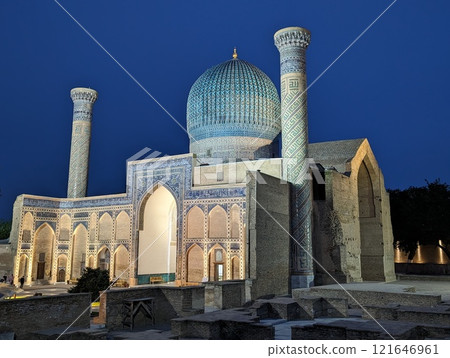 Samarkand Gur-e-Amir Mausoleum at night 121646961
