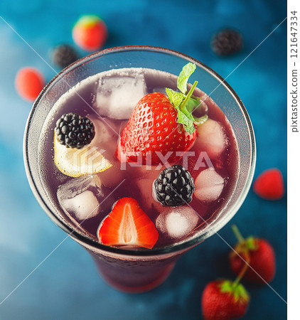 Vibrant Berry Cocktail Refreshment Delight 121647334