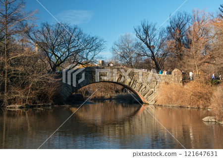 Pond in the Central Park in New York City, Manhattan, NYC, NY, USA 121647631