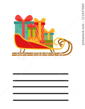 Simple Christmas and New Year card with holiday symbols and space for inscription Simple Christmas and New Year card with holiday symbols and space for inscription 121647884