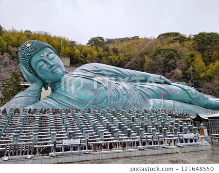 Nanzoin Temple, Fukuoka, Japan - JANUARY 24, 2023 : Nanzo-in Temple is Shingon Buddhist temple in Fukuoka .Landmark is bronze statue of biggest Buddha. Nanzoin Temple, Fukuoka, Japan - JANUARY 24, 2023 : Nanzo-in Temple is Shingon Buddhist temple in Fukuoka .Landmark is bronze statue of biggest Buddha. 121648550