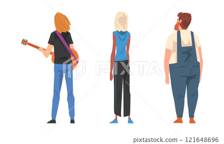 Standing people in casual clothes set cartoon vector illustration on white background Standing people in casual clothes set cartoon vector illustration on white background 121648696
