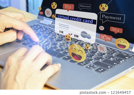 The idea is to use a virtual credit card to buy things and spend money online. 121649457