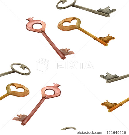 Antique books. Old-fahioned vintage watercolor clip art. Seamless pattern in retro style for prints on wallpaper, textiles, diy, scrapbooking for packaging Antique books. Old-fahioned vintage watercolor clip art. Seamless pattern in retro style for prints on wallpaper, textiles, diy, scrapbooking for packaging 121649626