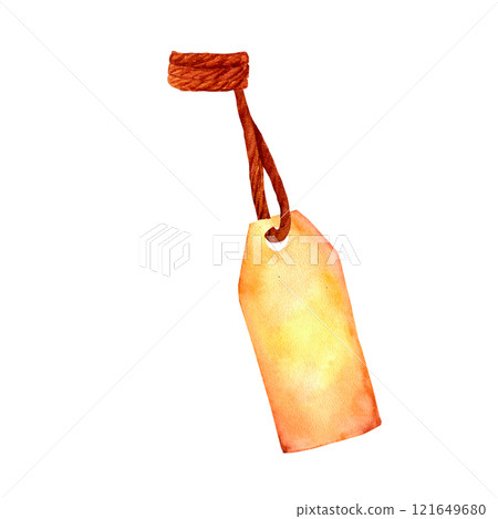 Vintage blank tag with a rustic design, A piece of brown paper suitable for crafts, gifts, scrapbooking, and card making purposes. 121649680