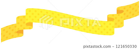 Simple curved polka dot ribbon illustration 7 (yellow) Simple curved polka dot ribbon illustration 7 (yellow) 121650330