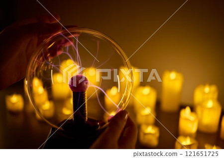 Experience the enchanting Mystical Energy created with Candlelight and illuminated by a Plasma Ball 121651725