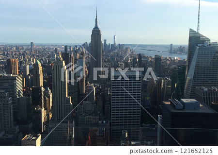 New York historical building facades, skyscrapers Manhattan, Art Deco architecture, Historical architectural gems New York, old historical building facades in NY, USA 121652125
