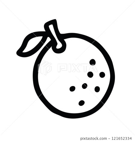 Citrus orange or lemon doodle icon hand drawn with black line in freehand style Citrus orange or lemon doodle icon hand drawn with black line in freehand style 121652334