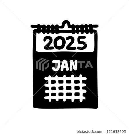 Doodle calendar schedule icon or logo hand drawn in flat style Doodle calendar schedule icon or logo hand drawn in flat style 121652505