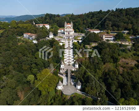 Sanctuary of Bom Jesus do Monte. Braga, Portugal. Aerial View 121652690