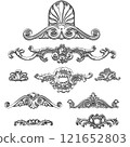 Greek vector shape, stucco decoration, cartouche 121652803