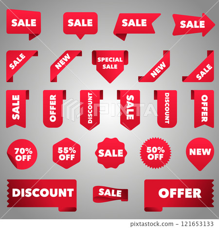 Collection of red labels for sale 121653133