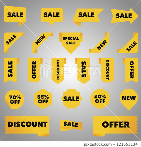 Collection of yellow labels for sale 121653134