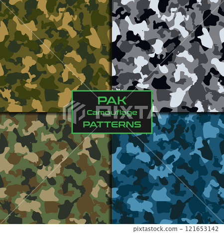 Pack of seamless pattern camouflage  121653142