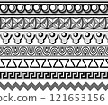 Greek motives vector symbols borders, frames set. 121653156