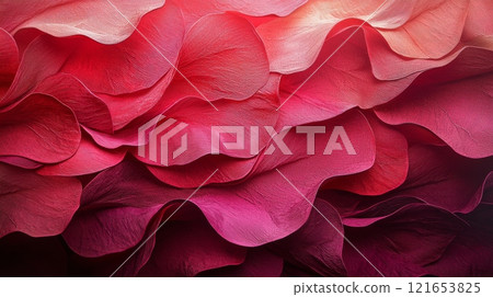 Abstract Red Fabric Layers with Flowing Texture 121653825