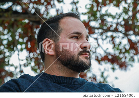 Man Feeling Fear For Something Coming  121654003