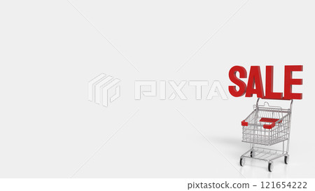 The Shopping cart and sale text for marketing or promotion concept 3d rendering. 121654222
