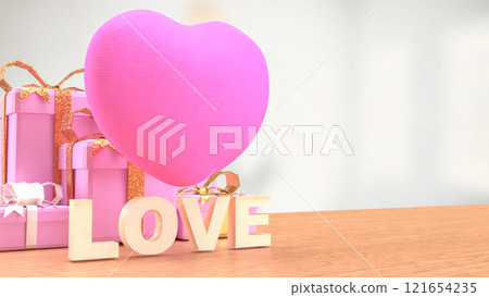 The Hearth and love text for valentine or wedding concept 3d rendering. The Hearth and love text for valentine or wedding concept 3d rendering. 121654235