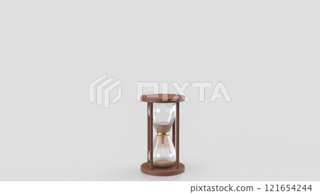 The Sand clock on white Background for Business concept 3d rendering. The Sand clock on white Background for Business concept 3d rendering. 121654244