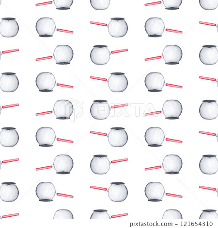 Cezve. Watercolor seamless pattern. Can be used for textile design, paper products Cezve. Watercolor seamless pattern. Can be used for textile design, paper products 121654310