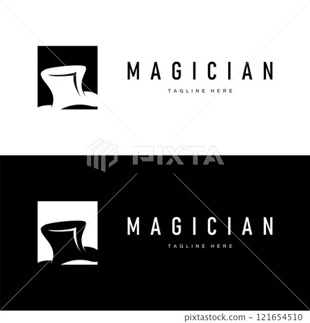 black hat magician logo simple design illustration template typical appearance of magician with hat black hat magician logo simple design illustration template typical appearance of magician with hat 121654510