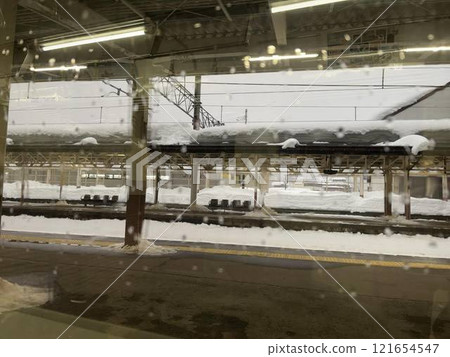 Station with snow 121654547