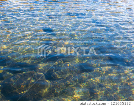 Winter blue sky reflected on the surface of the river 12 Winter blue sky reflected on the surface of the river 12 121655152