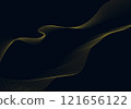 Abstract golden lines pattern decorative on blue background.  121656122