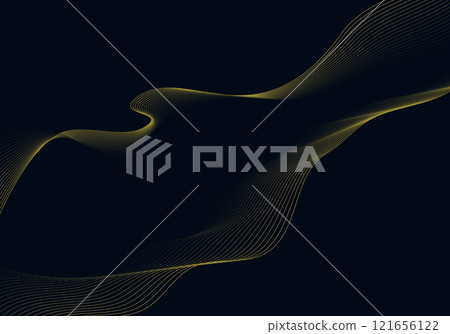 Abstract golden lines pattern decorative on blue background. Abstract golden lines pattern decorative on blue background. 121656122