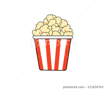 A simple illustration of a pile of popcorn A simple illustration of a pile of popcorn 121656763