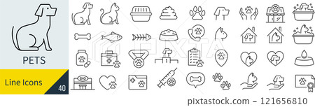 關於寵物的線條畫圖示集 121656810