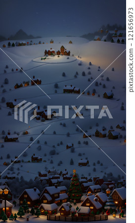 Snow Country Townscape AI-Generated Materials 121656973