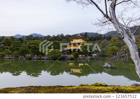 Kinkakuji Temple reflected in the pond, Kyoto Prefecture 121657512